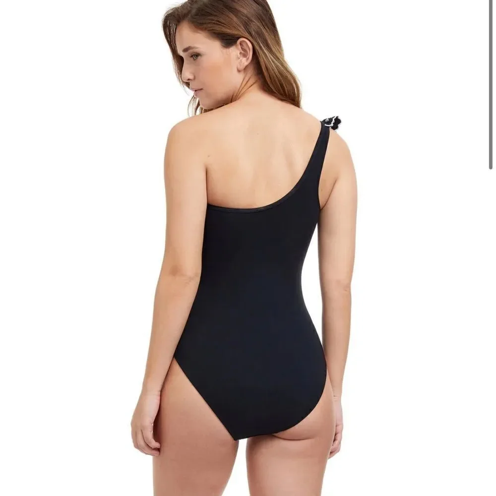 PROFILE BY GOTTEX LOLA RUFFLE ONE SHOULDER ONE PIECE SWIMSUIT